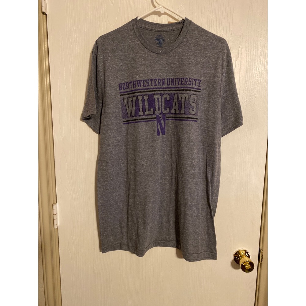 Northwestern University Wildcats T-Shirt Mens L Gray Rivalry Threads NWT 0726